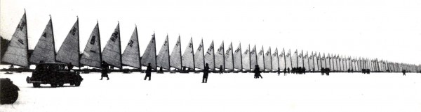 0th German icesailing week february 19th, 1938. Try to count the XV's !! (43 are seen on the photo)
